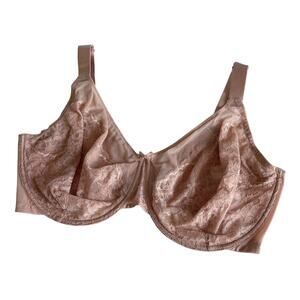 HSIA Enchante Blush Pink Lace Soft Mesh Underwire Bra Women's 40H NWT Lingerie